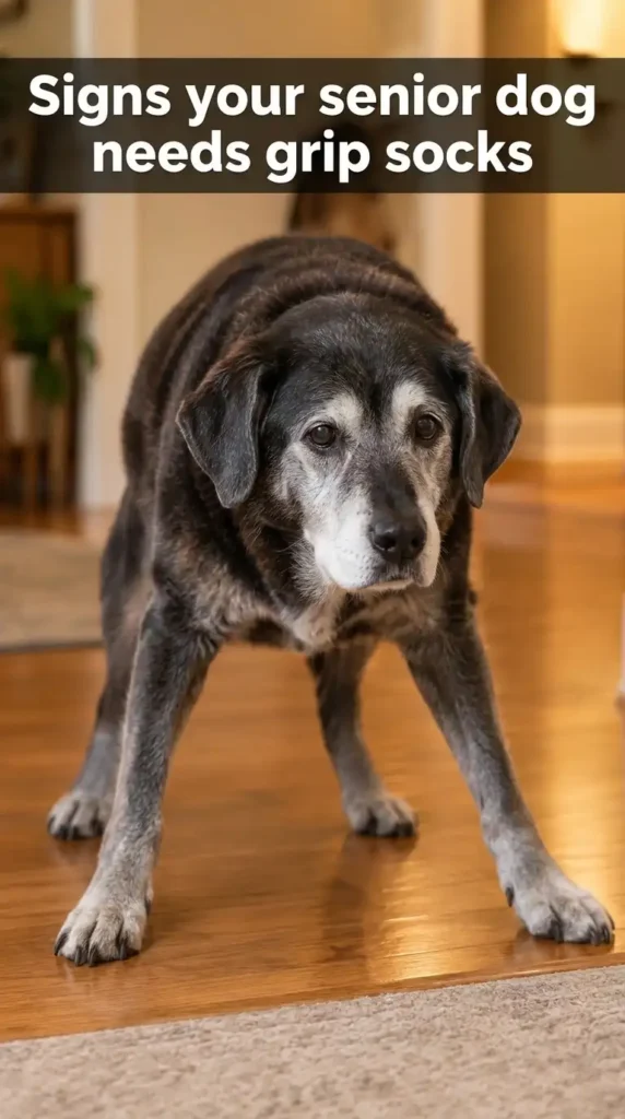 signs your senior dog needs grip socks